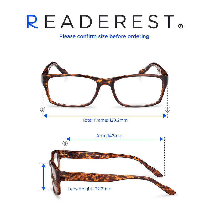 Readerest Blue Light Blocking Reading Glasses (Tortoise, 1.75 Magnification) Tortoise 1.75 x - LeoForward Australia