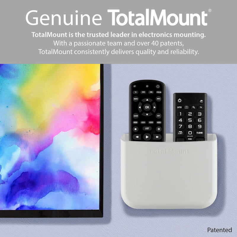 TotalMount Hole-Free Remote Holder - Eliminates Need to Drill Holes in Your Wall (For 2 or 3 Remotes - White - Quantity 1) - LeoForward Australia