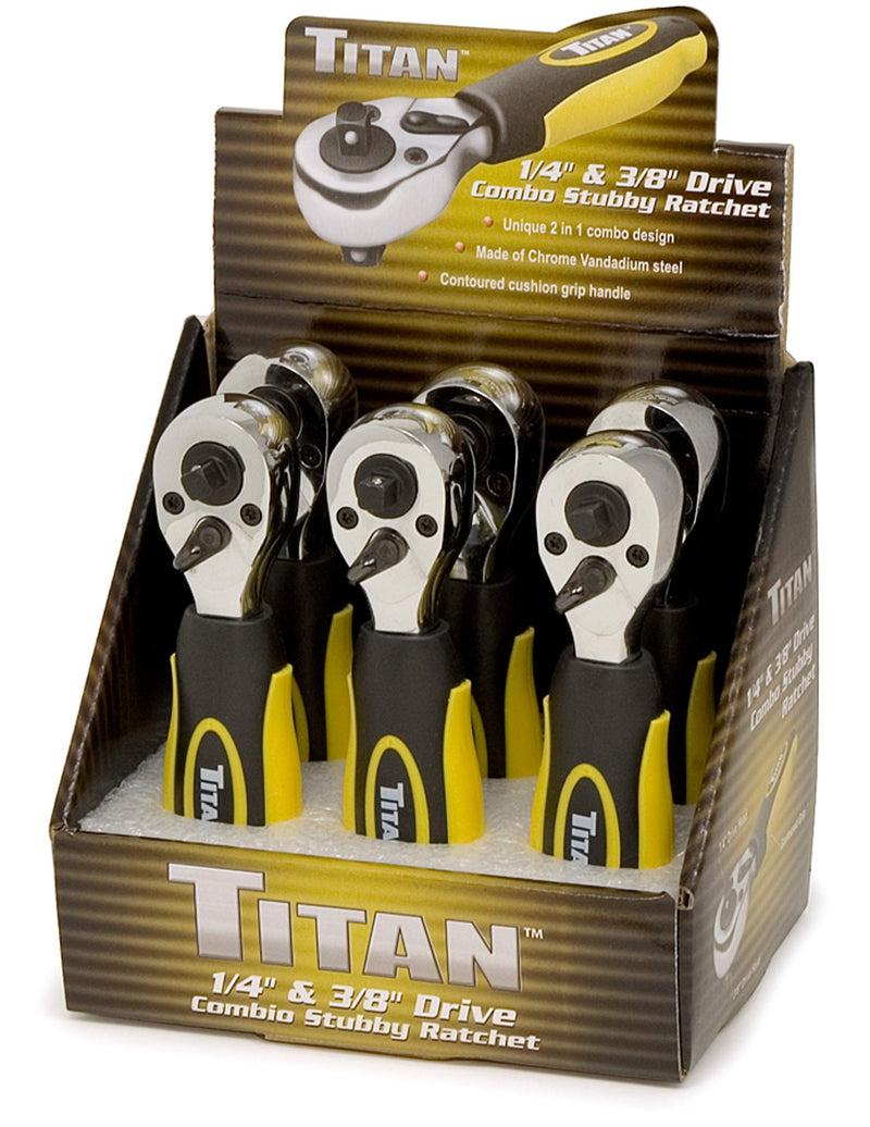  [AUSTRALIA] - Titan 11050 1/4 and 3/8" Drive Dual Head Stubby Ratchet