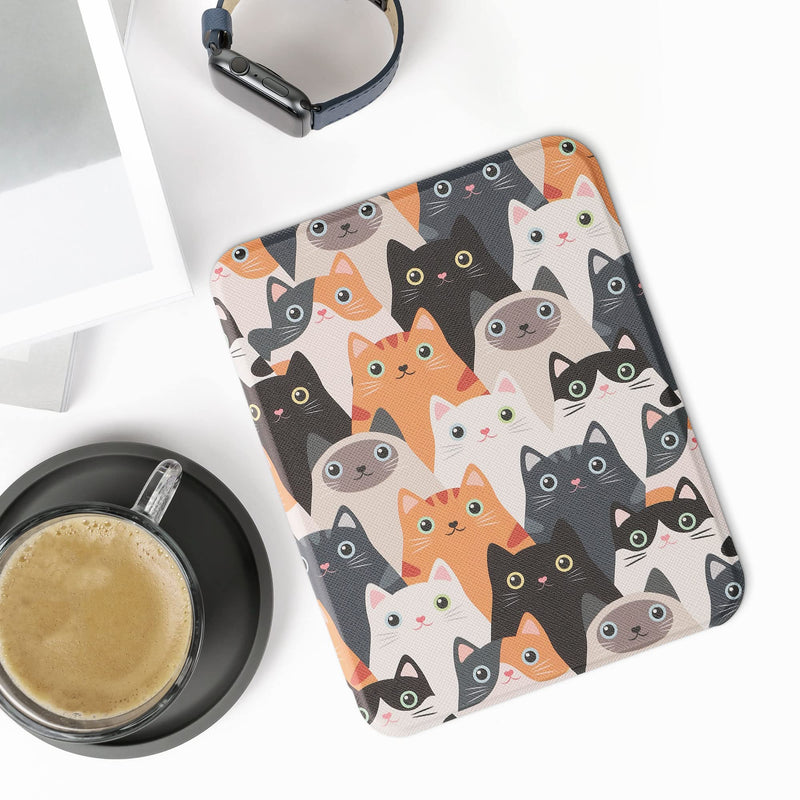  [AUSTRALIA] - kwmobile Case Compatible with Barnes & Noble Nook Glowlight 4 / 4e Case - eReader Cover - Cats Orange/Black/White Cats 29-01-02