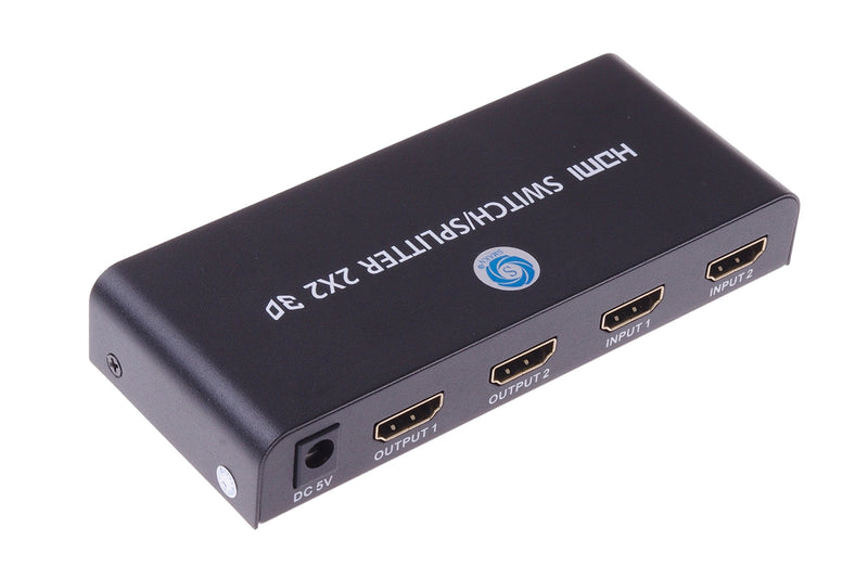  [AUSTRALIA] - SMAKN Mini 2 x 2 HDMI Switch Splitter With 2 in 2 out Supporting HDMI1.4a 3D