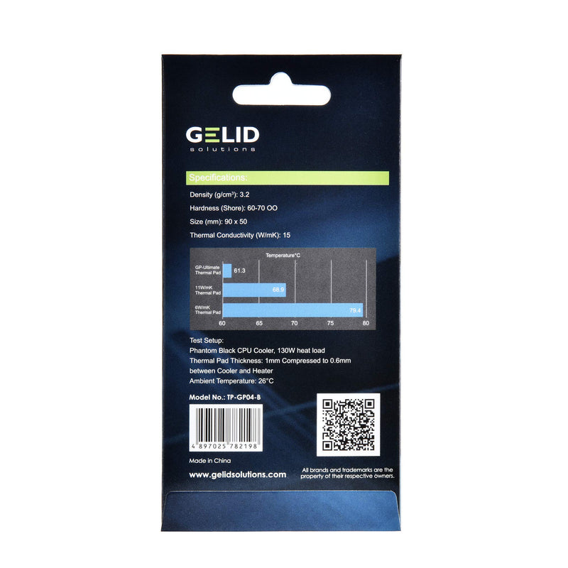 Gelid Solutions GP-Ultimate 15W- Thermal Pad 90x50x1.0mm. Excellent Heat Conduction, Ideal Gap Filler. Easy Installation. 90x50x1.0 Blue - LeoForward Australia