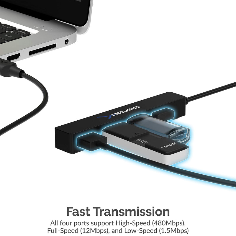 Sabrent 4 Port Portable USB 2.0 Hub (9.5" Cable) for Ultra Book, MacBook Air, Windows 8 Tablet PC (HB-MCRM) 4-Port - LeoForward Australia