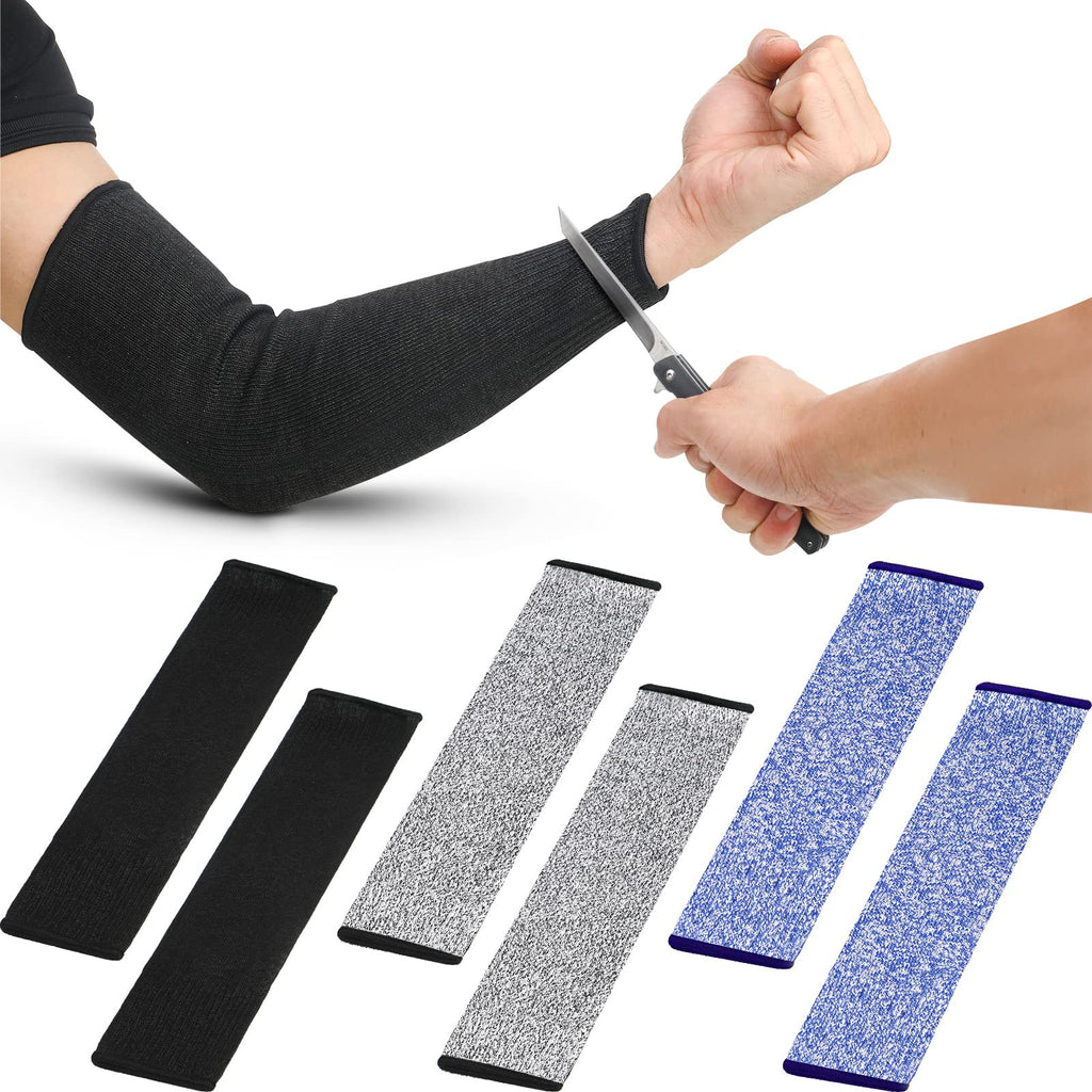  [AUSTRALIA] - 3 Pairs Cut Resistant Arm Protectors for Thin Skin and Bruising Level 5 Arm Protective Sleeves for Men Women Elastic Sleeve Protectors for Arm Anti Abrasion Safety Arm Guard for Garden Kitchen Farm