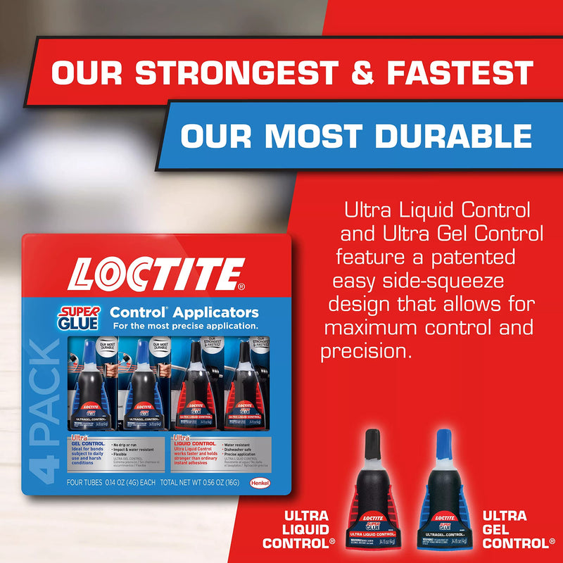  [AUSTRALIA] - Loctite Super Glue Ultra Gel Control, 0.14 fl oz, 6, Bottle 6 Pack