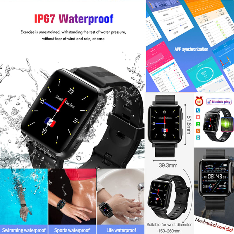  [AUSTRALIA] - Smart Watch, Fitness Tracker with Heart Rate Monitor, Activity Tracker with 1.54 Inch Touch Screen, IP67 Waterproof Pedometer Smartwatch with Sleep Monitor, Step Counter for Women and Men Black