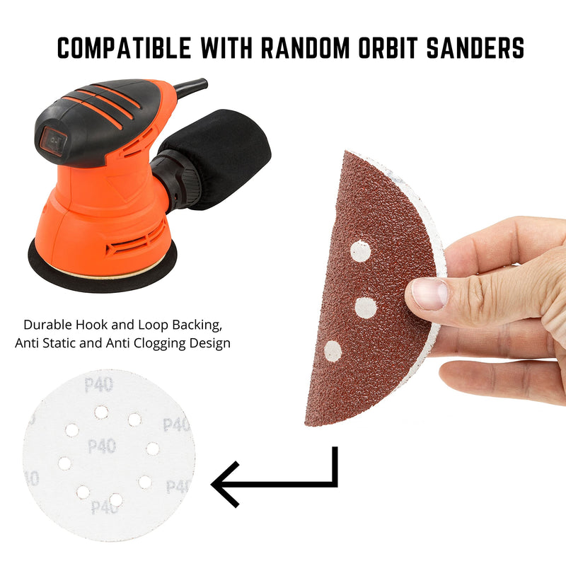  [AUSTRALIA] - NEIKO 11270A 72 Piece Sanding Discs for 5” Orbital Sander, Hook and Loop, Sandpaper Assortment with 40, 60, 80, 120, 180, 240, 320 Grit, Premium Aluminum Oxide Grain, Solid Surface Sanding Pads 72 Pc Sanding Discs