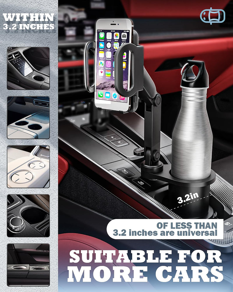  [AUSTRALIA] - SXhyf 2023 New Cup Holder Expander for Car, Cup Holder Phone Mount for Car 360° Rotation Cup Holder Cell Phone Holder with Drink Expand Fit for iPhone 11 12 13 14 Pro Max Samsung All Phone (Classic) Classic