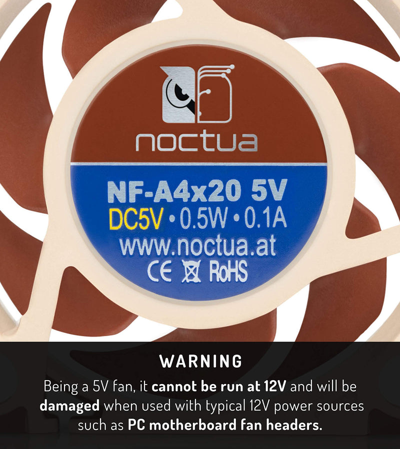  [AUSTRALIA] - Noctua NF-A4x20 5V, Premium Quiet Fan, 3-Pin, 5V Version (40x20mm, Brown)