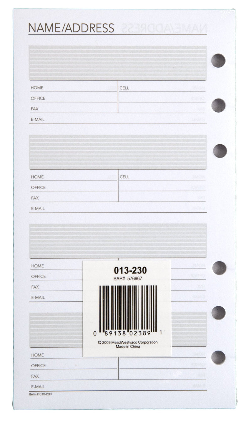  [AUSTRALIA] - AT-A-GLANCE Day Runner Telephone and Address Pages, Refill, Loose-Leaf, Undated, for Planner, 3-3/4" x 6-3/4", Size 3, 30 Sheets/Pack (013-230) 1