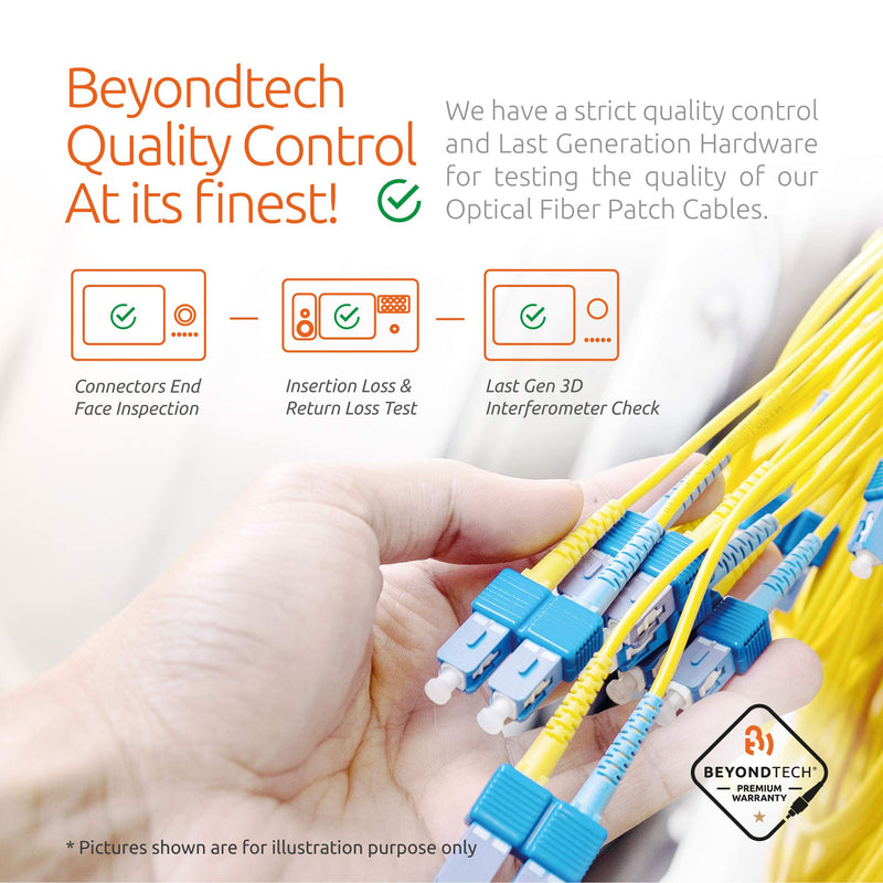 LC to LC Fiber Patch Cable Single Mode Duplex - 1m (3.28ft) - 9/125um OS1 LSZH (2 Pack) - Beyondtech PureOptics Cable Series 1m (3ft) 2-Pack LC to LC - LeoForward Australia