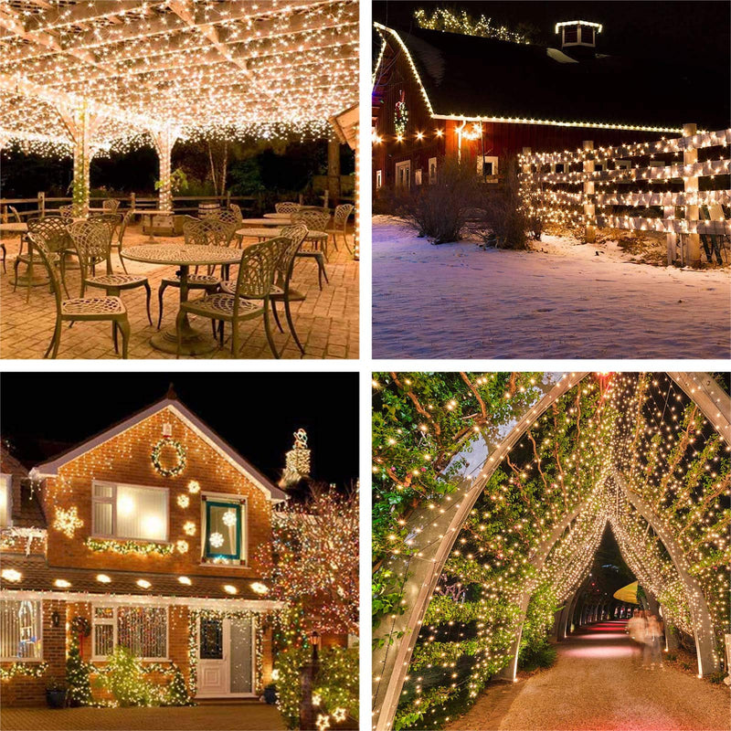  [AUSTRALIA] - Solar String Lights Waterproof Holiday String Lights, Outdoor/Indoor String Lights, 8-Lighting Modes, Fairy Lights, Holiday Christmas Lights Decoration, 33ft, 100-LED, 2 Pack (Warm White) Warm White