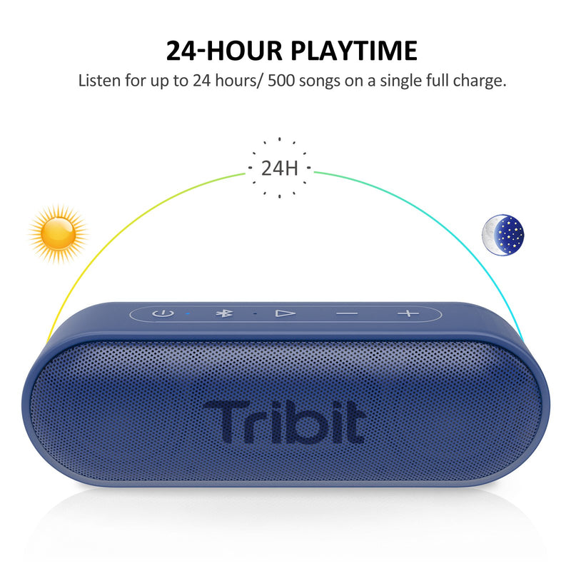 Tribit XSound Go Bluetooth Speaker with 16W Loud Sound & Rich Bass, 24H Playtime, IPX7 Waterproof, Wireless Stereo Pairing, USB-C, Portable Wireless Speaker for Home, Outdoors, Travel (Blue) Blue - LeoForward Australia