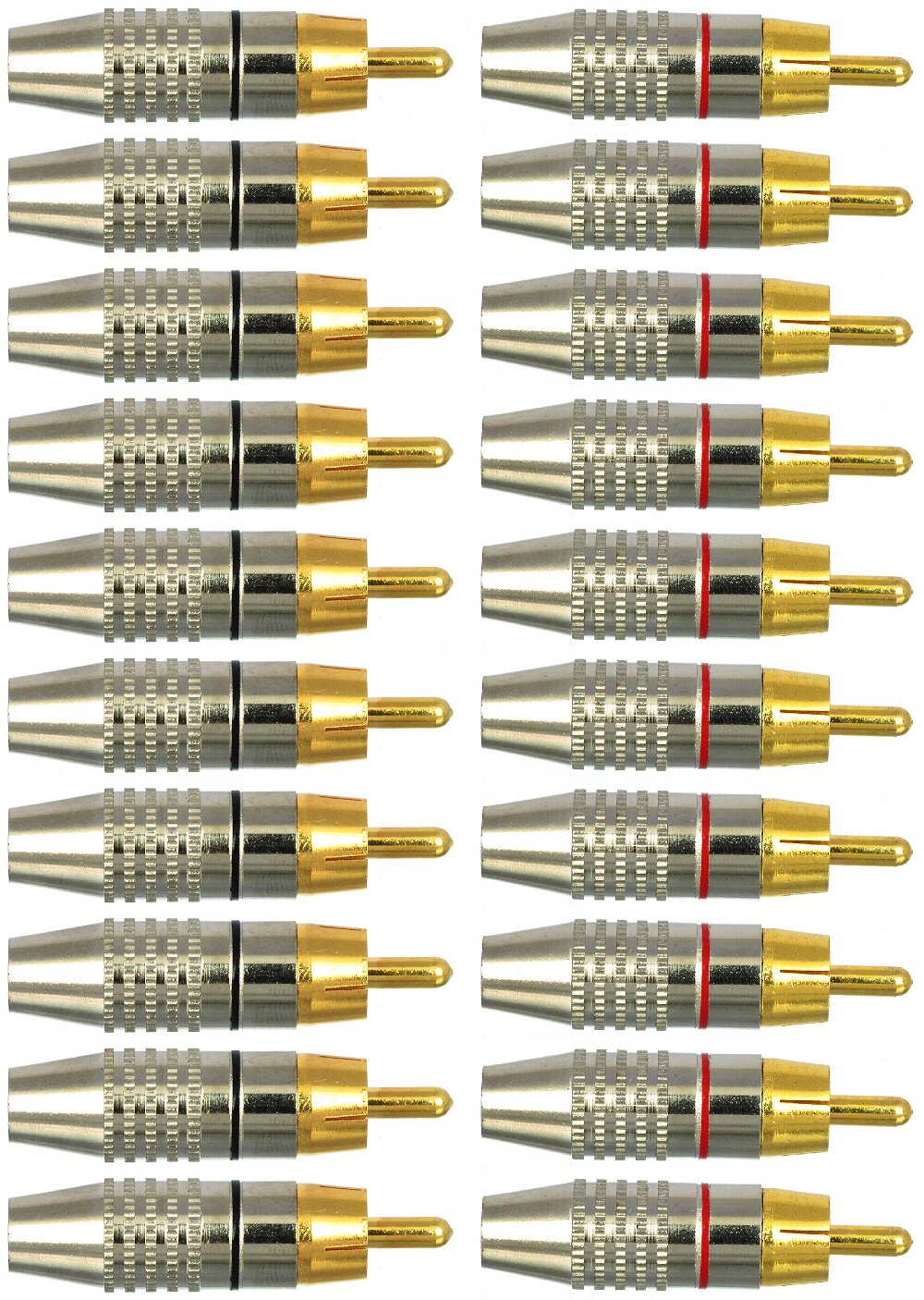  [AUSTRALIA] - CESS RCA Plug Solder Gold Audio Video Adapter Cable Connector (20 Pack)
