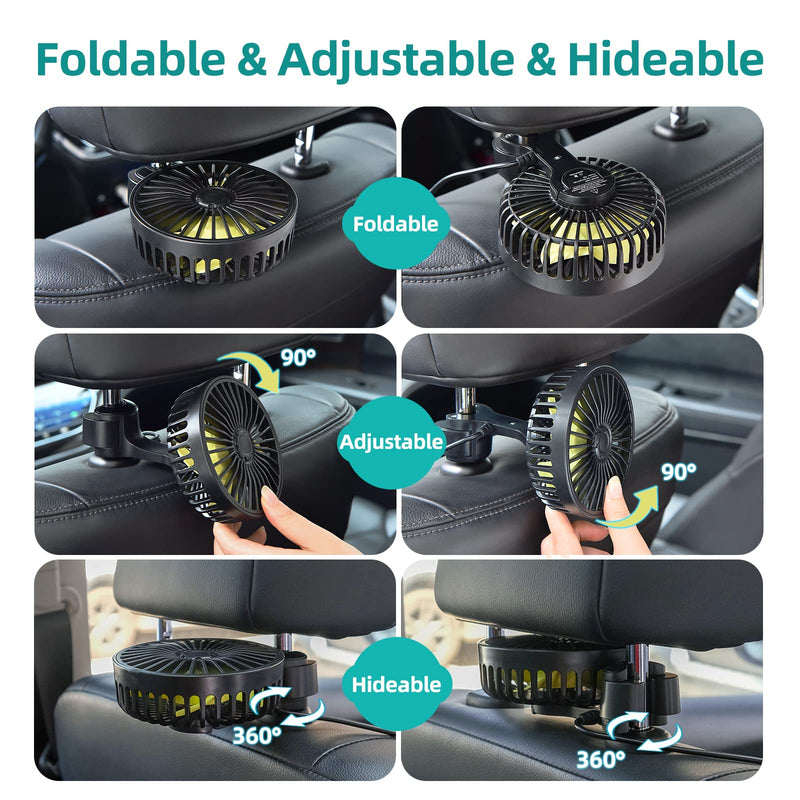  [AUSTRALIA] - xuenair Carseat Fan, [Extremely Silent] Baby Car Seat Headrest Fan For Backseat Of Car, Small USB Fan Mini Cooling Fan Portable Clip On Baby Crib Kids Dogs Vehicle Backseat Desk