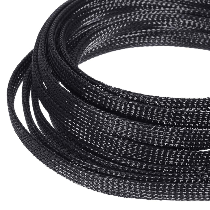  [AUSTRALIA] - 50ft PET Expandable Braided Cable Sleeve, Wire Sleeving with 127 Pieces Heat Shrink Tube for Audio Video and Other Home Device Cable Automotive Wire (1/2 Inch, 1/4 Inch, 3/8 Inch, Black) 1/2 Inch, 1/4 Inch, 3/8 Inch