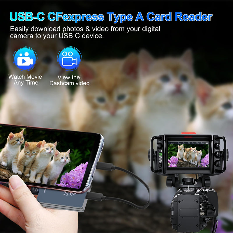  [AUSTRALIA] - CFexpress Type A Card Reader USB 3.1 Gen2 10Gbps SuperSpeed Sony Cfexpress Type A Reader Portable Aluminum Sony Cfexpress Type A Card Reader USB C for Cfexpress Type A Card