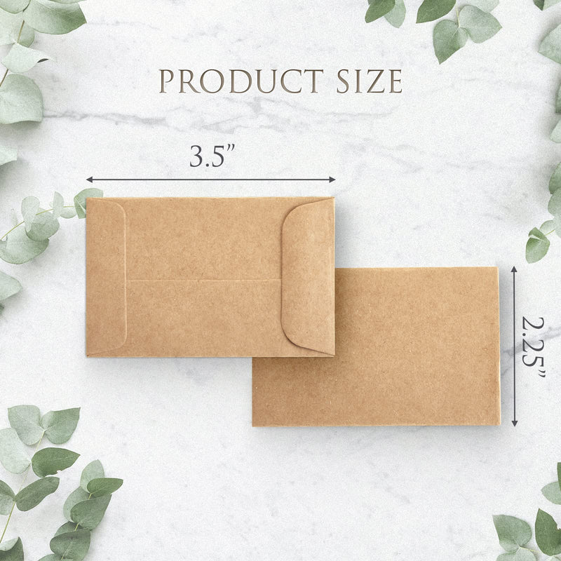  [AUSTRALIA] - Coin and Seed brown kraft Envelopes with Gummed Flap 100pcs 2-1/4 x 3-1/2 Storage for Home and Office and Garden Use Changchuang