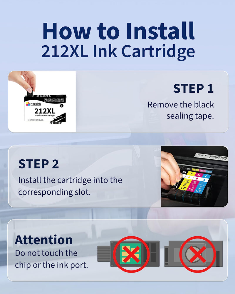  [AUSTRALIA] - 212XL Ink Cartridges Remanufactured Replacement for Epson 212 Ink Cartridges Compatible for Epson XP-4100 Epson XP-4105 Epson WF-2830 Epson WF-2850 Printer 4-Pack (Black Cyan Magenta Yellow) Black,Yellow, Cyan, Magenta