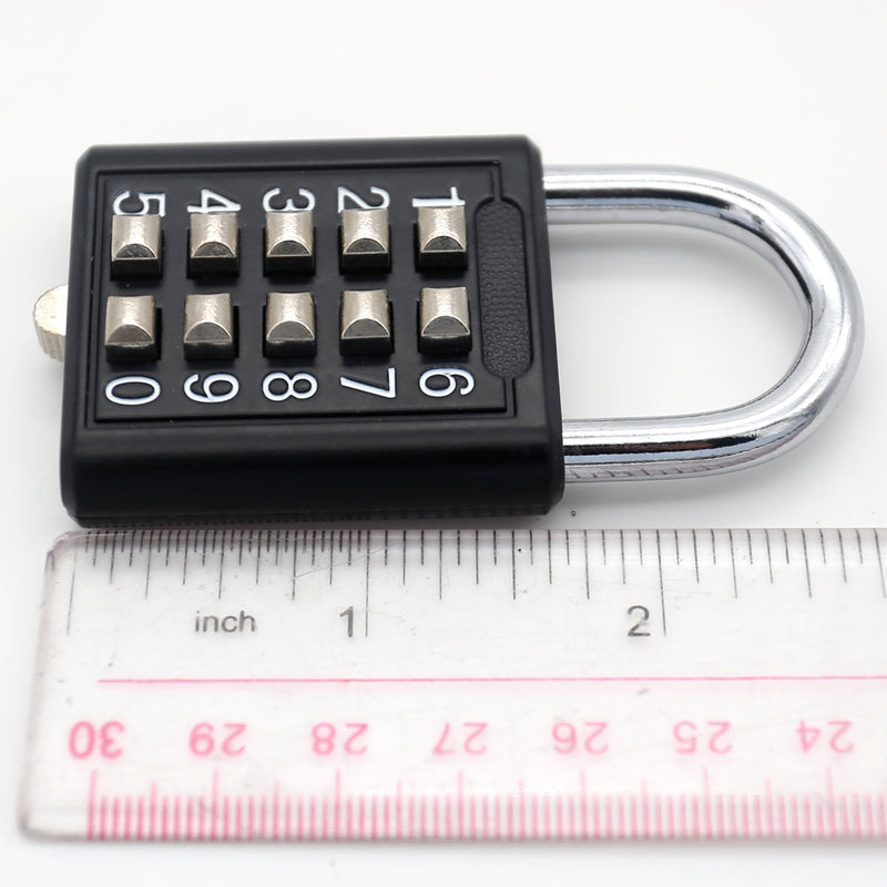 [AUSTRALIA] - MIONI 10 Digit Push Button Combination Padlock, 5 Digit Locking Mechanism,Blue (2 Black) 2 black