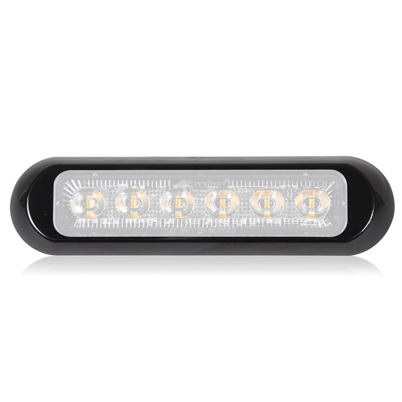  [AUSTRALIA] - Maxxima M20389YWCL-DC thin low profile dual color amber/white clear lens LED warning light