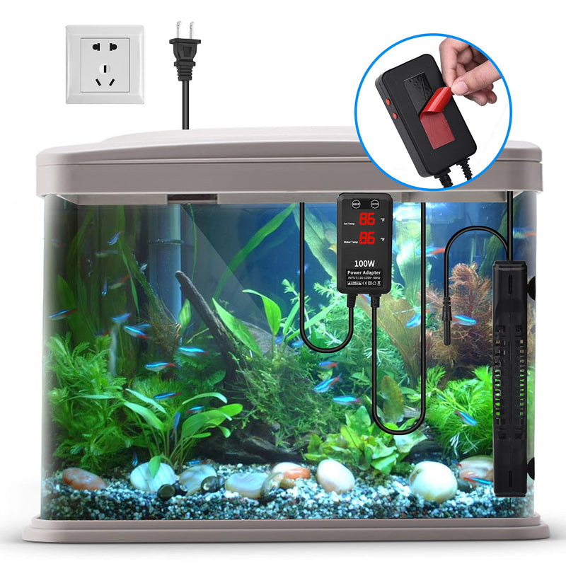 SZELAM 100W/300W/500W/800W Aquarium Heater Submersible Fish Tank Heaters with Intelligent Temperature Probe and LED Display External Temperature Controller,for Fish Tank 5-158 Gallons 100W (for 5-26 gallon tank) - LeoForward Australia