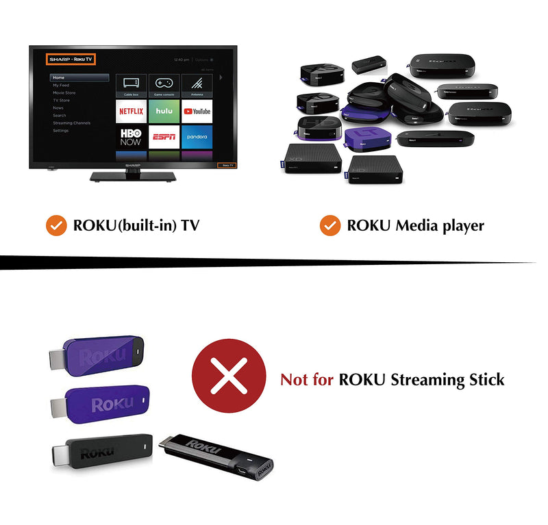 Amaz247 Universal ROKU IR Learning Remote for All Roku Player and Roku TV, Compatible with Roku 1, 2, 3, 4 (HD, LT, XS, XD), Roku Express with Samsung, Vizio, LG, Sony TV for Power and Volume Buttons - LeoForward Australia