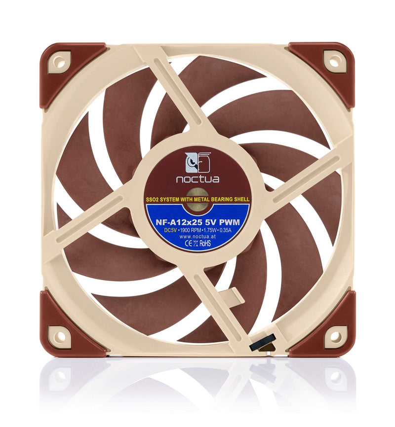  [AUSTRALIA] - Noctua NF-A12x25 5V PWM, Premium Quiet Fan with USB Power Adaptor Cable, 4-Pin, 5V Version (120mm, Brown)
