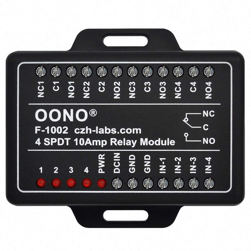  [AUSTRALIA] - OONO 4 SPDT 10Amp Power Relay Module for Raspberry Pi etc IoT Project, DC5V Version DC 5V