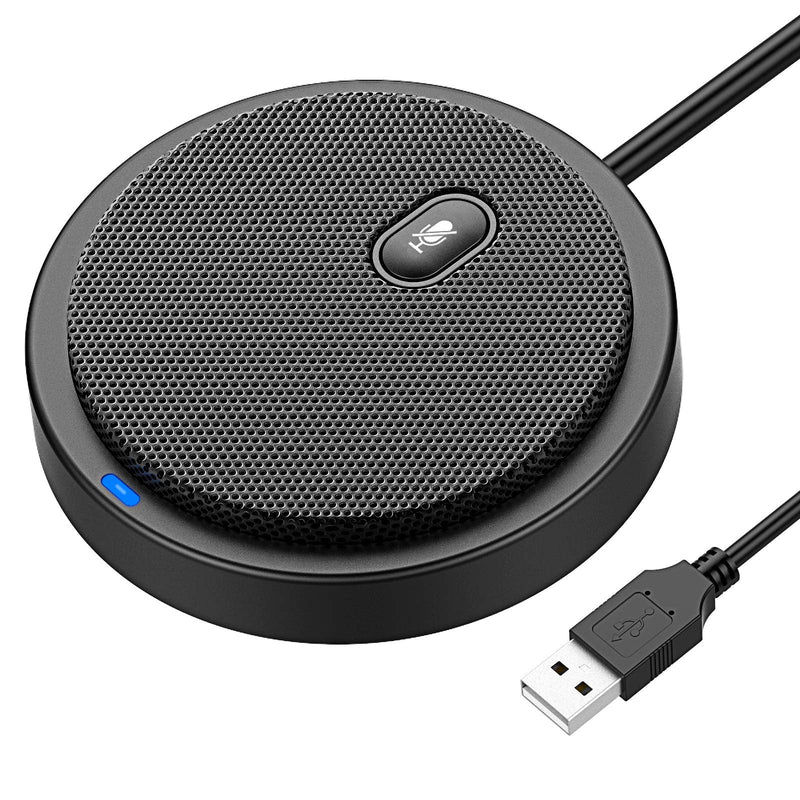  [AUSTRALIA] - USB Conference Microphone, Upgraded 360° Omnidirectional Desktop PC Computer Laptop Microphones with Mute Plug & Play Compatible with Mac OS X Windows for Video Meeting, Gaming, Chatting, Skype
