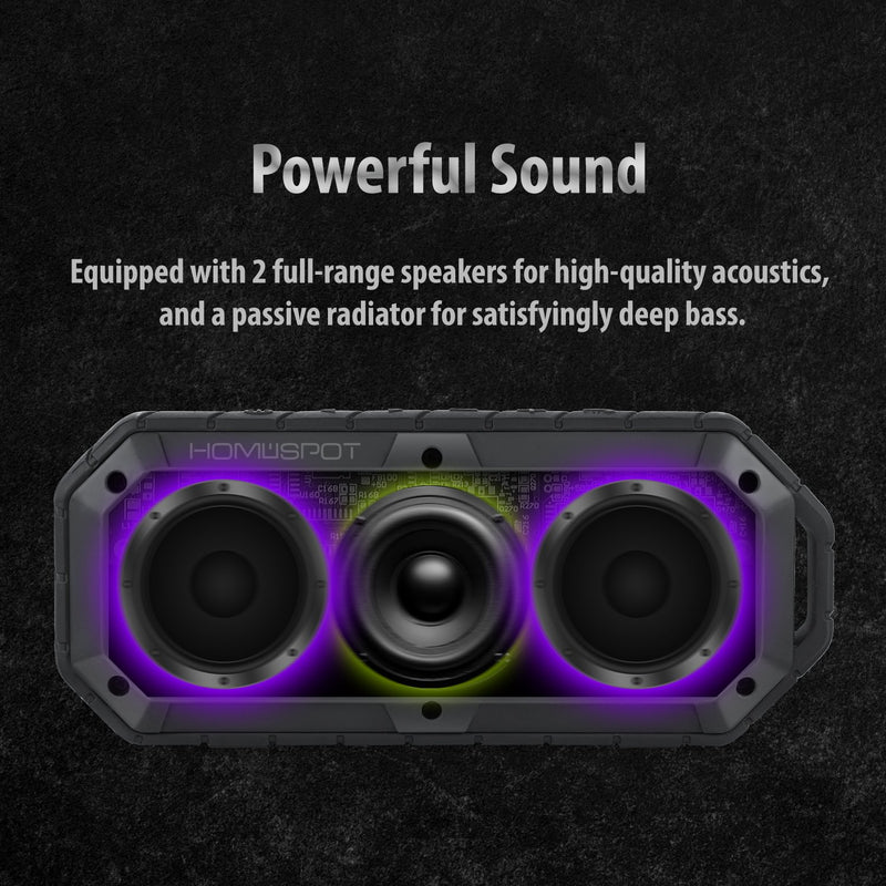 HomeSpot Wireless Bluetooth Speakers for Outdoor Stereo Waterproof with Rechargeable Battery (Black) - LeoForward Australia