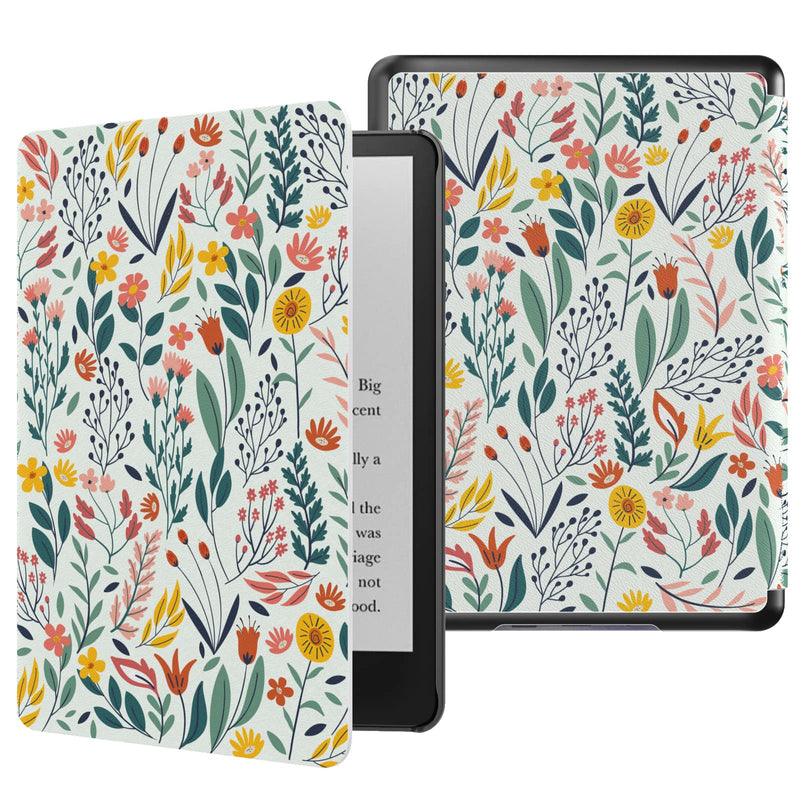  [AUSTRALIA] - MoKo Case for 6.8" Kindle Paperwhite (11th Generation-2021) & Kindle Paperwhite Signature Edition, Lightweight Shell Protective Cover with Auto Wake/Sleep for Kindle Paperwhite 2021 E-Reader, Flowers