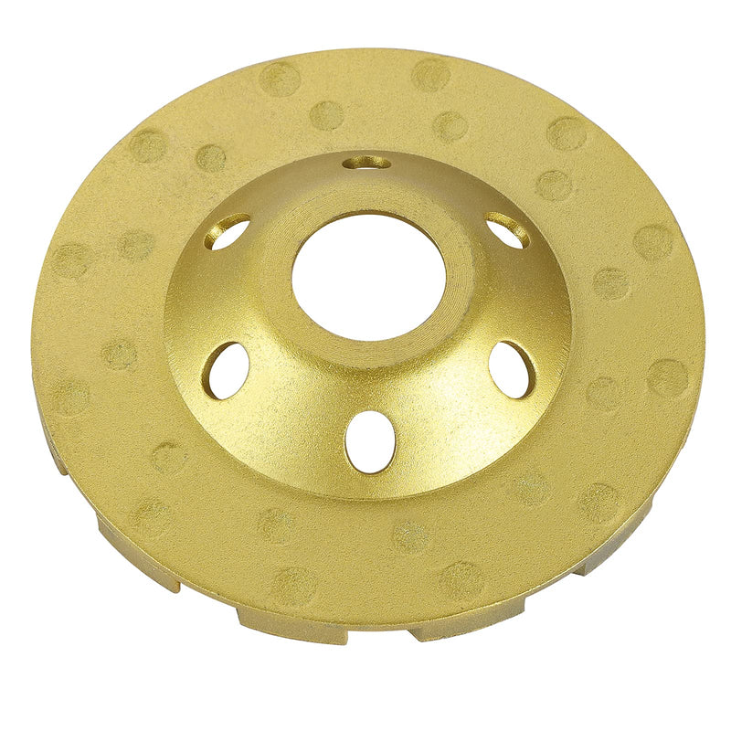  [AUSTRALIA] - OCR 4" Concrete Turbo Diamond Grinding Cup Wheel Three Row Turbo Cup Disc Grinder for Angle Grinder 12 Segs Heavy Duty (Yellow 12segs B) Yellow 12segs B