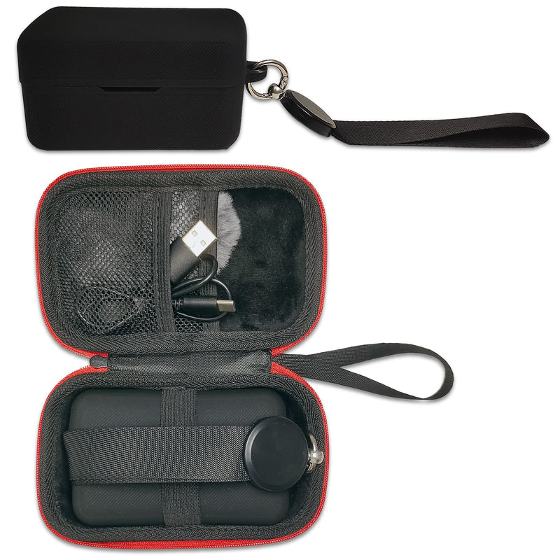  [AUSTRALIA] - Hard Carrying Case and Silicone Case for DJI Mic Wireless Lavalier Microphone Charging Case, Protective Storage Holder for DJI Lavalier Microphone Accessories (Hard Case+Silicone Cover) Black