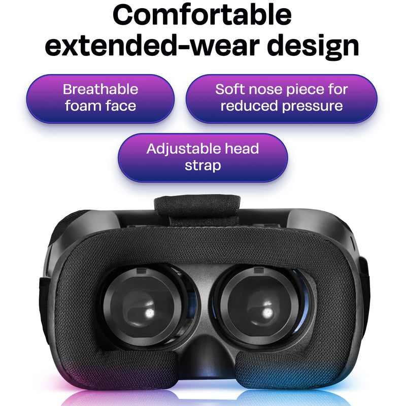  [AUSTRALIA] - VR Headset Compatible with iPhone & Android Phone - Universal Virtual Reality Goggles - Soft & Comfortable New 3D VR Glasses (Blue) Blue