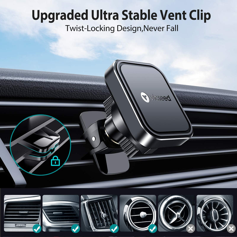  [AUSTRALIA] - VICSEED Magnetic Phone Holder for Car [Strong Power] Magnetic Car Mount Air Vent [Upgrade Metal Clip] Cell Phone Holder for Car Phone Holder Mount Fit for iPhone 11 Pro Max Galaxy S21 Note All Phone