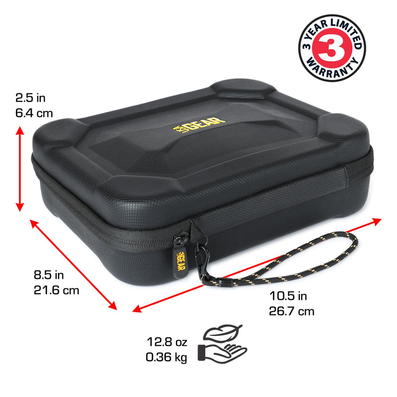  [AUSTRALIA] - USA Gear GoPro Hero Water Resistant EVA Foam Case - Lightweight, Customizable Foam Interior, Mesh Pocket - Compatible with Go Pro Hero 10, 9, 8, 7, 5, 3, Charger, Remote, & Accessories - Case Only