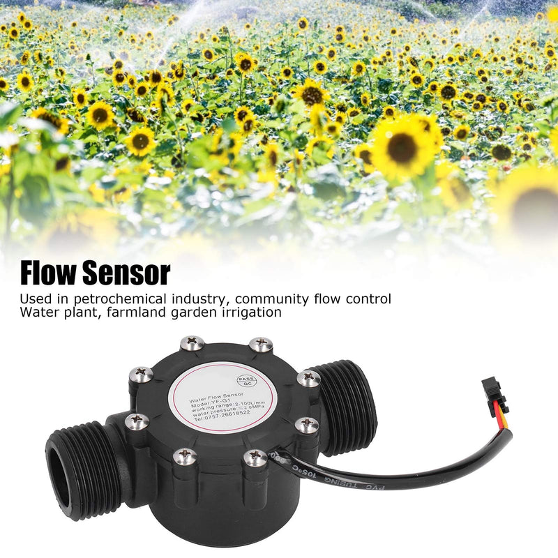  [AUSTRALIA] - DC3‑24V Flow Sensor, Electronic Component Level Sensor Water, Water Flow Hall Sensor Switch Flow Meter Flow Meter Counter 1-100L/Min