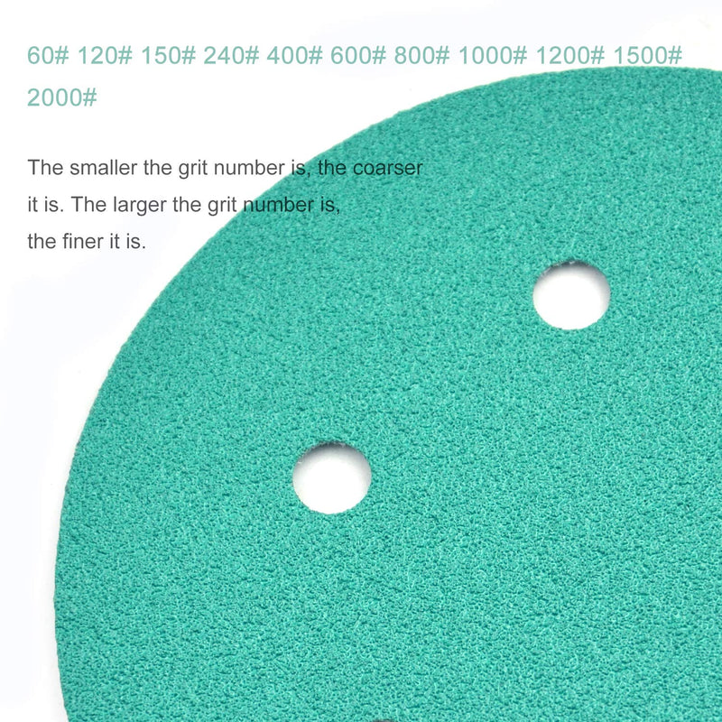  [AUSTRALIA] - 20PCS 6 Inch 6 Hole Green Film Sanding Discs 2000 Grit Premium Film-Backed Hook & Loop Sanding Paper Dustless Power Random Orbital Sander Paper for Wood, Car Paint, Glass Wet & Dry Polishing Finishing 2000 Grit-20pcs