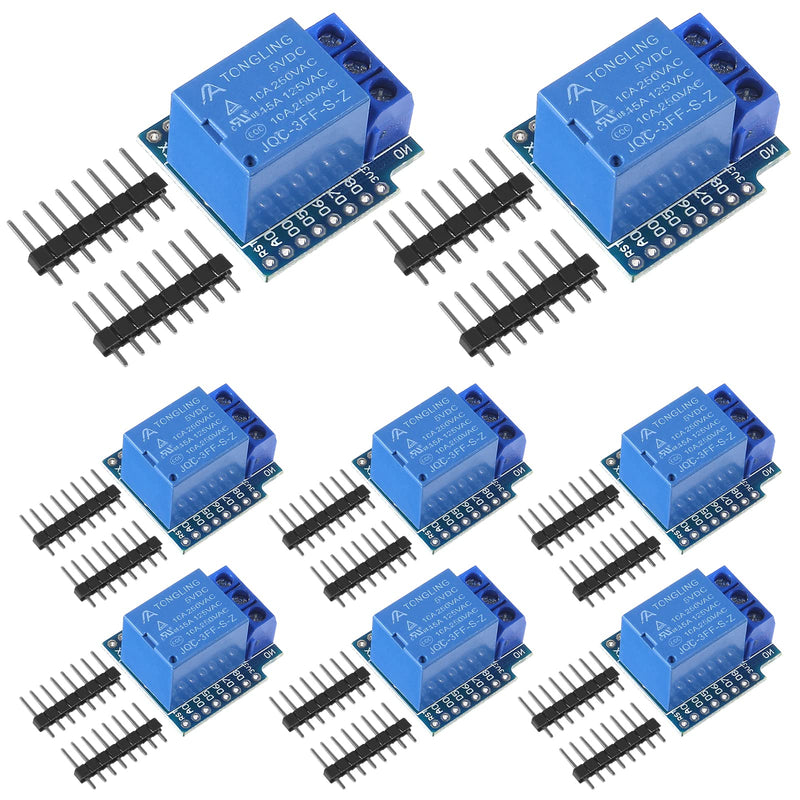  [AUSTRALIA] - Alinan 8pcs 5V One Channel Relay Module Relay Switch 5V Mini Relay Shield for WeMos D1 Mini Also Compatible with Arduino for WeMos D1
