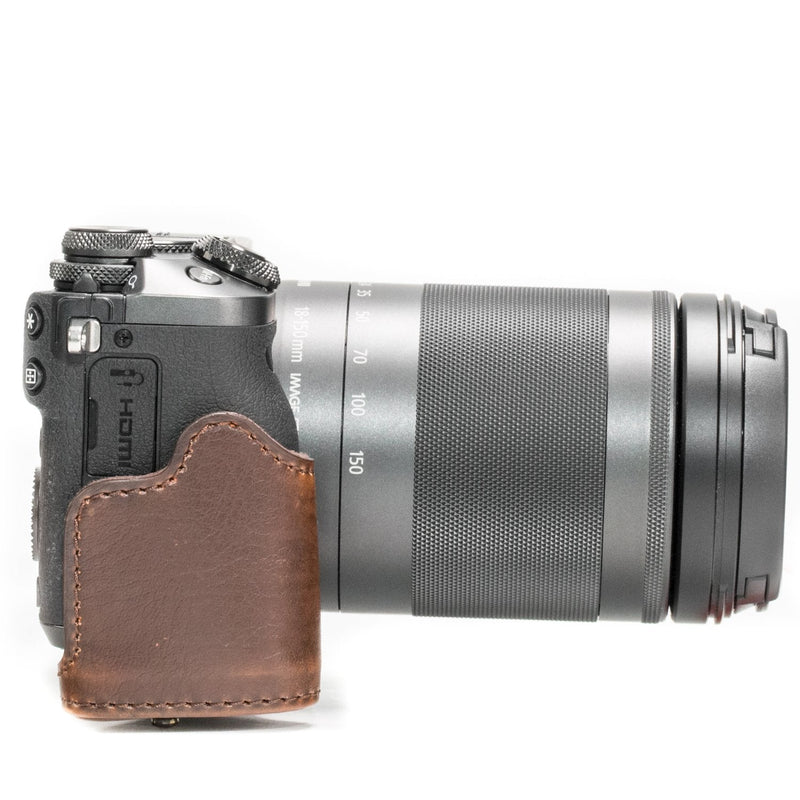  [AUSTRALIA] - MegaGear "Ever Ready" Protective Leather Camera Case, Bag for Canon EOS M3 with 18-55mm Lens (Dark Brown) Dark Brown