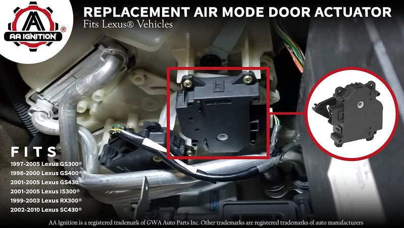 Mode HVAC Air Door Actuator - Compatible with Lexus Vehicles - 97-05 GS300, GS400, GS430, IS300, RX300, 2002-2010 SC430 - Replaces 8710630371, 604-917, 87106-30371, 604917 - Blend Heater Servo Unit - LeoForward Australia