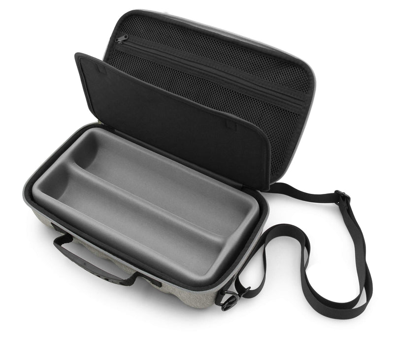  [AUSTRALIA] - CASEMATIX Dual Wireless Microphone Case for Wireless Mic System Compatible with Sennhesier, Shure Microphones and More, Dual Mic Bag with Shoulder Strap and Hard Shell Gray Exterior