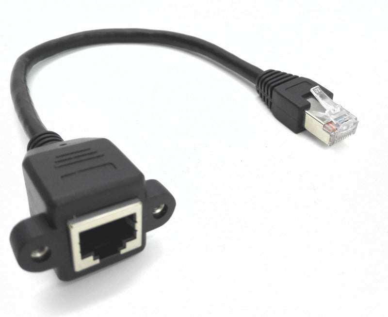 zdyCGTime 10inch Cat6e RJ45 M/F Shielded Ethernet Network Screw Panel Mount Extension Cable (10inch RJ45) - LeoForward Australia