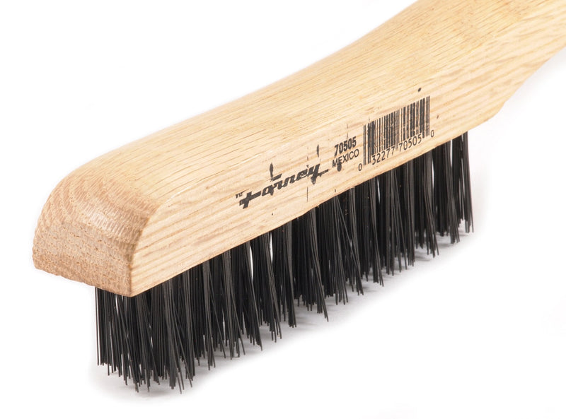  [AUSTRALIA] - Forney 70505 Wire Scratch Brush, Carbon Steel with Wood Shoe Handle, 10-1/4-Inch-by-.014-Inch