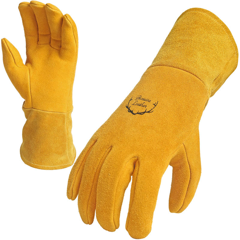  [AUSTRALIA] - SKYDEER Premium Genuine Deerskin Leather Suede Hi-Performance Welding Gloves (SD0039W/L)