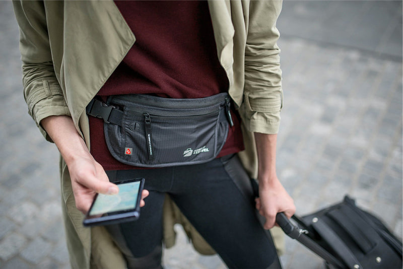 Simply4Travel Travel Money Belt with RFID Blocking, Premium Slim Fanny Pack and Waist Stash for Everyday Use! Black - LeoForward Australia