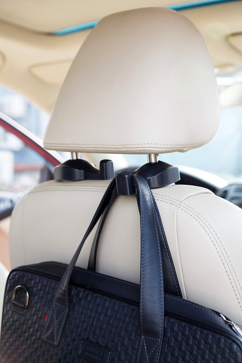  [AUSTRALIA] - ChiTronic Car SUV Seat Back Headrest Hanger Hooks - Set of 2 (Black) Black