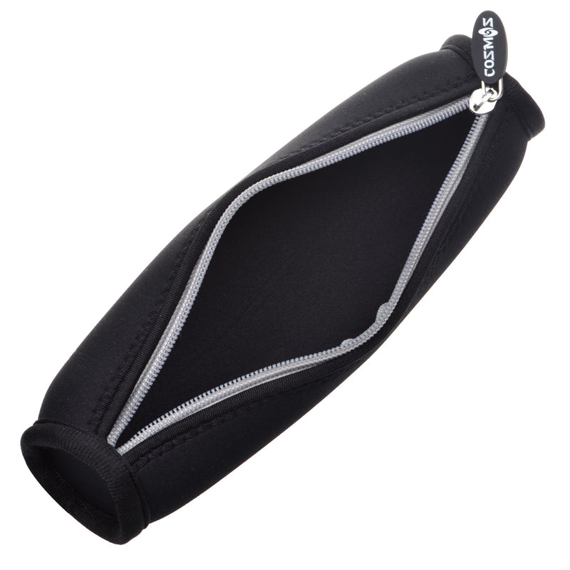Cosmos Black Color Neoprene Stylus Pen Case Holder Pencil Bag Pouch Gray Zipper - LeoForward Australia