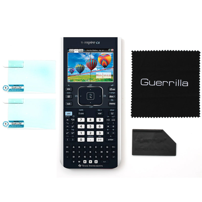  [AUSTRALIA] - Guerrilla Military Grade Screen Protector 2-Pack For TI Nspire CX, CX CAS, CX II, and CX CAS II Graphing Calculator, Black